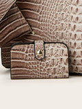 CEILIM | Classic,Fashionable 3pcs Bag Set Tote Bag Purse Wallet Crocodile Embossed PU For Daily Life, Best Work Bag For Women Perfect for Business, Work Outdoors, Travel, Gift for Mother