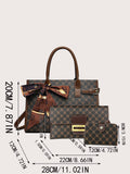CEILIM | Fashionable Commute Style Handbag 3pcs/set With Silk Scarf