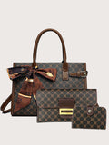 CEILIM | Fashionable Commute Style Handbag 3pcs/set With Silk Scarf