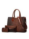 CEILIM | Classic,Fashionable 3pcs Bag Set Tote Bag Purse Wallet Crocodile Embossed PU For Daily Life, Best Work Bag For Women Perfect for Business, Work Outdoors, Travel, Gift for Mother
