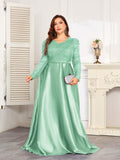 CEILIM | Mint Green Long Sleeved Sequined Long Dress