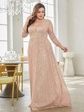 CEILIM | Champagne Stretchy Plus Size Wedding Evening Dresses