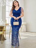 CEILIM | Straight Beaded Sleeveless Elegant Evening Dress
