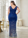 CEILIM | Straight Beaded Sleeveless Elegant Evening Dress