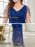 CEILIM | Straight Beaded Sleeveless Elegant Evening Dress