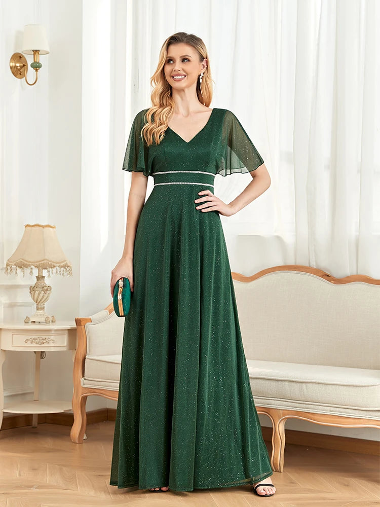 Elegant Short Sleeves Evening Dresses CEILIM Elegant Short Sleeves Evening Dresses CEILIM