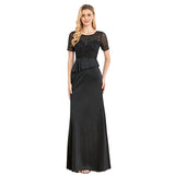 CEILIM | Round Neck Sequin Bodice Prom Dress