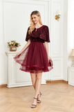 CEILIM | Sequin Prom Mini Dress + Sequins cape.