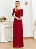 CEILIM | Round Neck Cotton Blends with sequins flowers emplique Dress