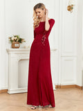 CEILIM | Round Neck Cotton Blends with sequins flowers emplique Dress