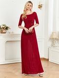 CEILIM | Round Neck Cotton Blends with sequins flowers emplique Dress