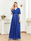 CEILIM | V Neck Sequin Prom Dress with ties knot