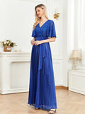 CEILIM | V Neck Sequin Prom Dress with ties knot
