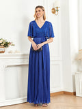 CEILIM | V Neck Sequin Prom Dress with ties knot