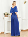 CEILIM | V Neck Sequin Prom Dress with ties knot