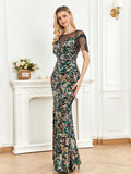 CEILIM | Off the Shoulder fringes Sleeveless Sexy Bodycon Sequined Dresses