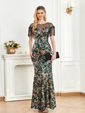 CEILIM | Off the Shoulder fringes Sleeveless Sexy Bodycon Sequined Dresses