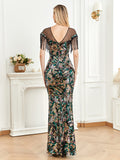 CEILIM | Off the Shoulder fringes Sleeveless Sexy Bodycon Sequined Dresses