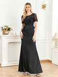 CEILIM | Round Neck Sequin Bodice Prom Dress