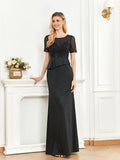 CEILIM | Round Neck Sequin Bodice Prom Dress